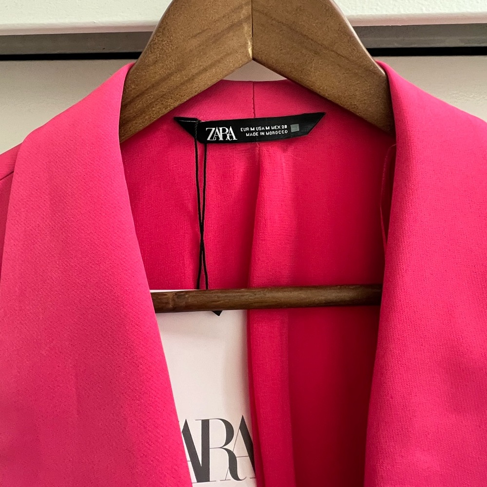 Zara Hot Pink Belted Sleeveless Wrap Romper - Picture 7 of 15